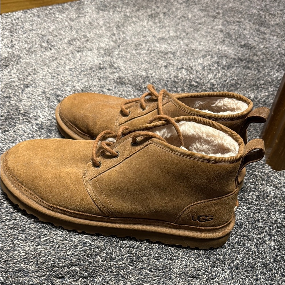 UGG Tan Chukka Boots with Suede Upper and Fleece Lining